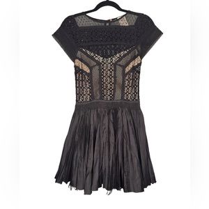 FP One Black Crochet Mini Dress